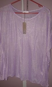 Women's Pastel Lavender Sheer Flowy Blouse